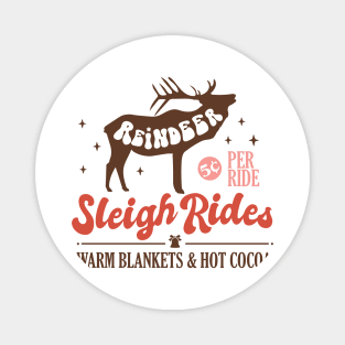 Reindeer Sleigh Rides Magnet